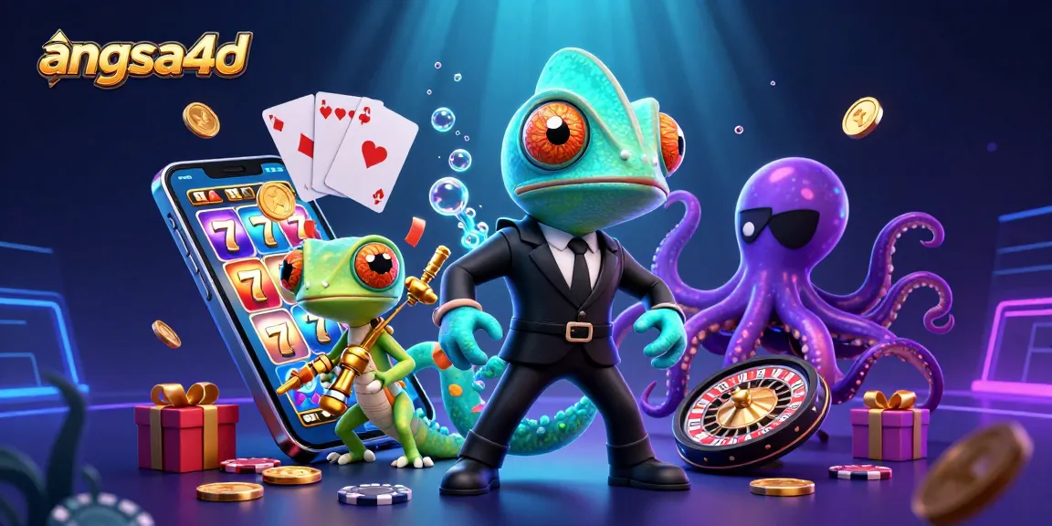 Spin and win at angsa4d with an exciting 3D casino scene featuring vibrant symbols and characters.
