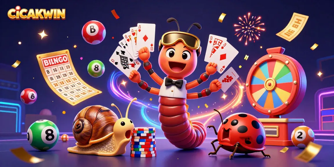 CICAKWIN players enjoying vibrant casino actions surrounded by festive game elements