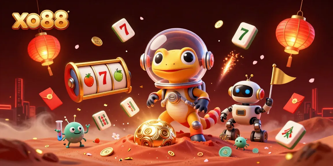 Experience excitement with xo88 as a Martian gecko uncovers a golden casino surrounded by rich gaming elements.
