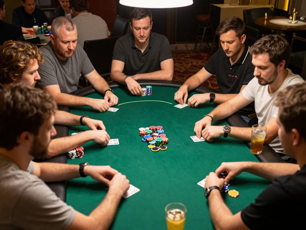 Experience thrilling poker gameplay at 98WIN with vibrant atmosphere and strategic moments captured.