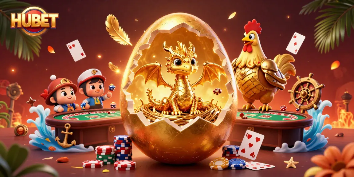 HUBET casino thrills come alive with golden dragon and vibrant gaming elements.