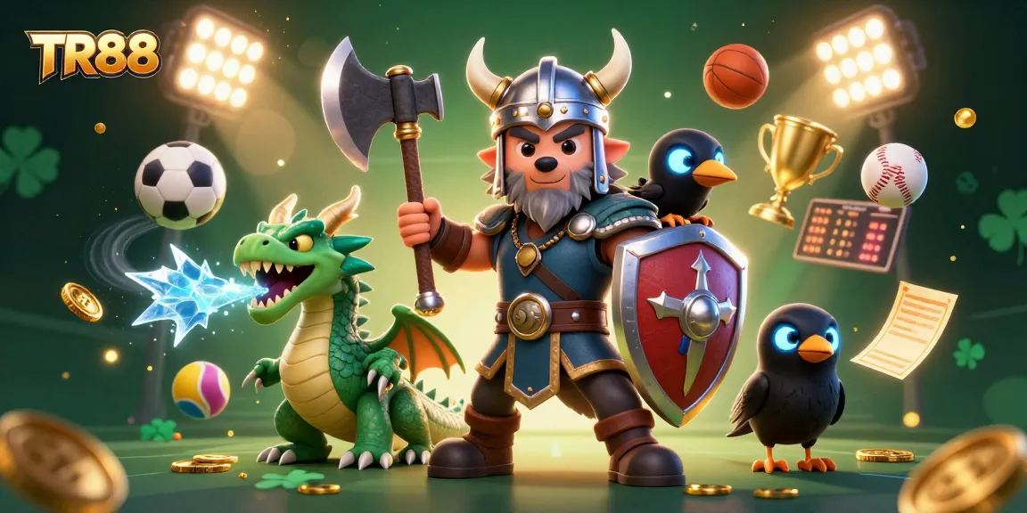 Join the excitement with TR88 as a Viking warrior faces thrilling bets and sports action!