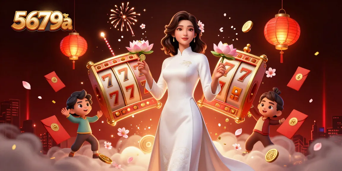 Experience the excitement of 5679a with this enchanting Asian woman in a vibrant casino scene.