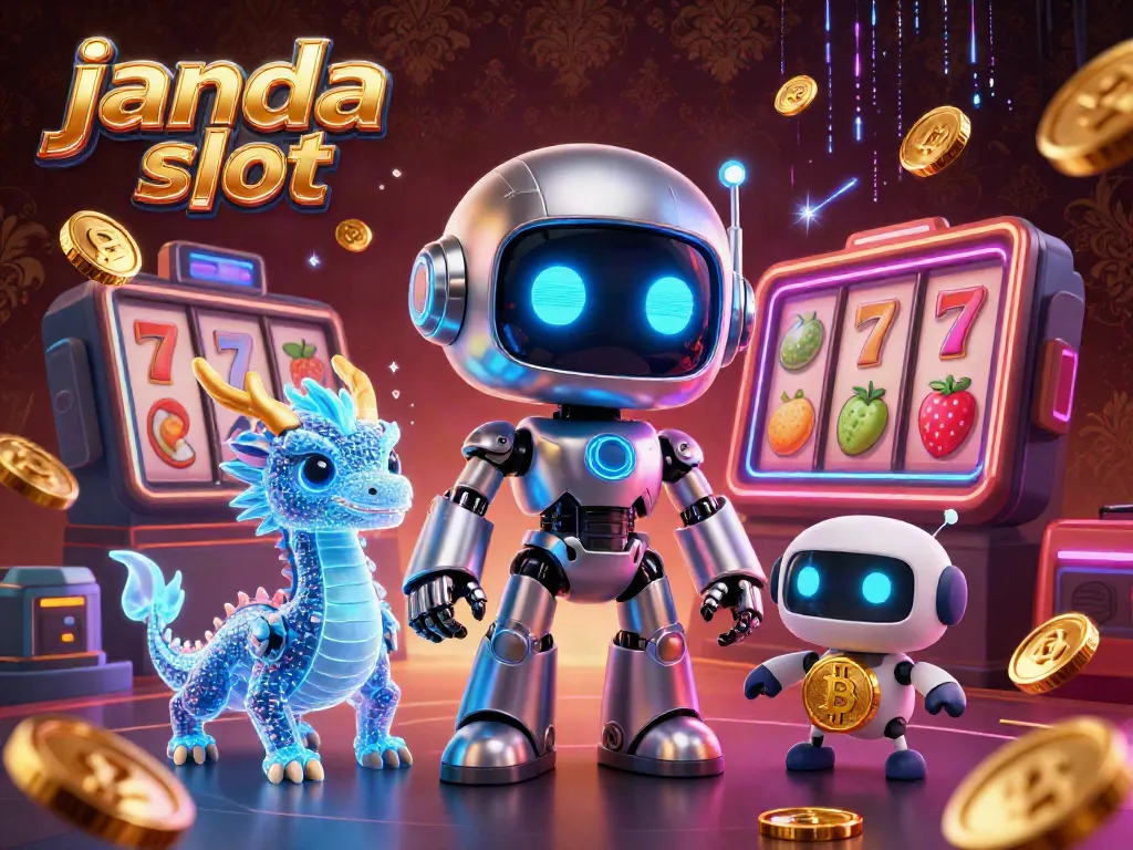 Permainan slot janda slot yang seru dengan simbol buah dan tujuh keberuntungan di tengah suasana neon mencolok.