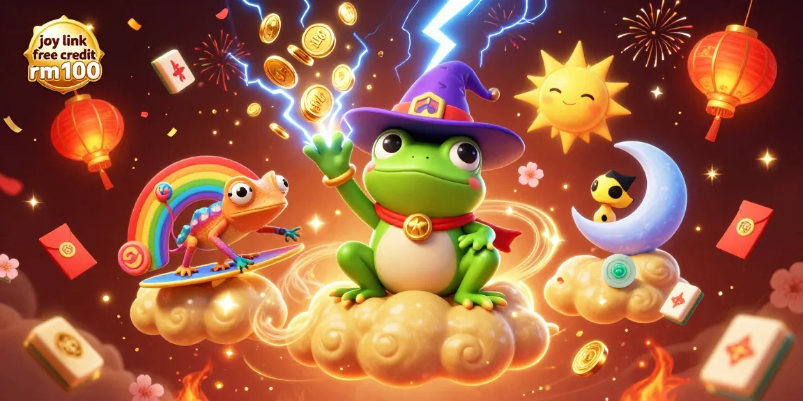 Engage in gaming excitement with joy link free credit rm100 amidst magical coin storms and colorful celebrations.