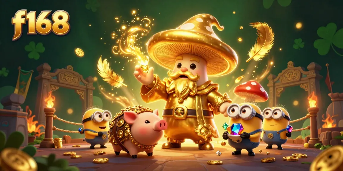 Experience excitement at f168 with a golden wizard, treasure-seeking truffle pig, and dynamic gaming elements.