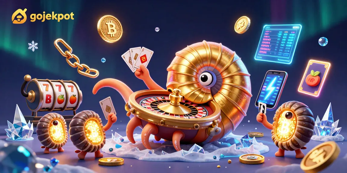 Experience exhilarating wins with gojekpot’s vibrant casino scene featuring a giant nautilus and slot games.
