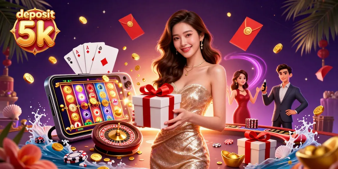 Unleash your potential with deposit 5k in this vibrant casino scene featuring thrilling games and festive elements.