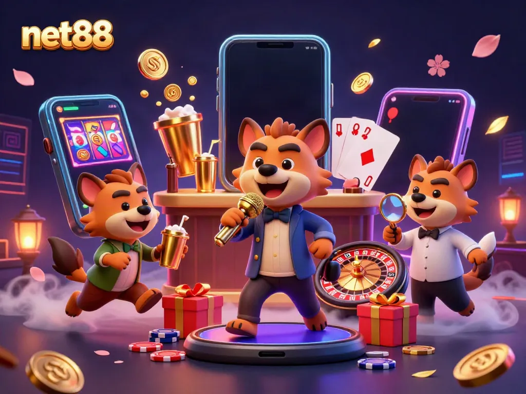 Experience the vibrant comedy casino scene at net88 featuring hyenas as entertainers.