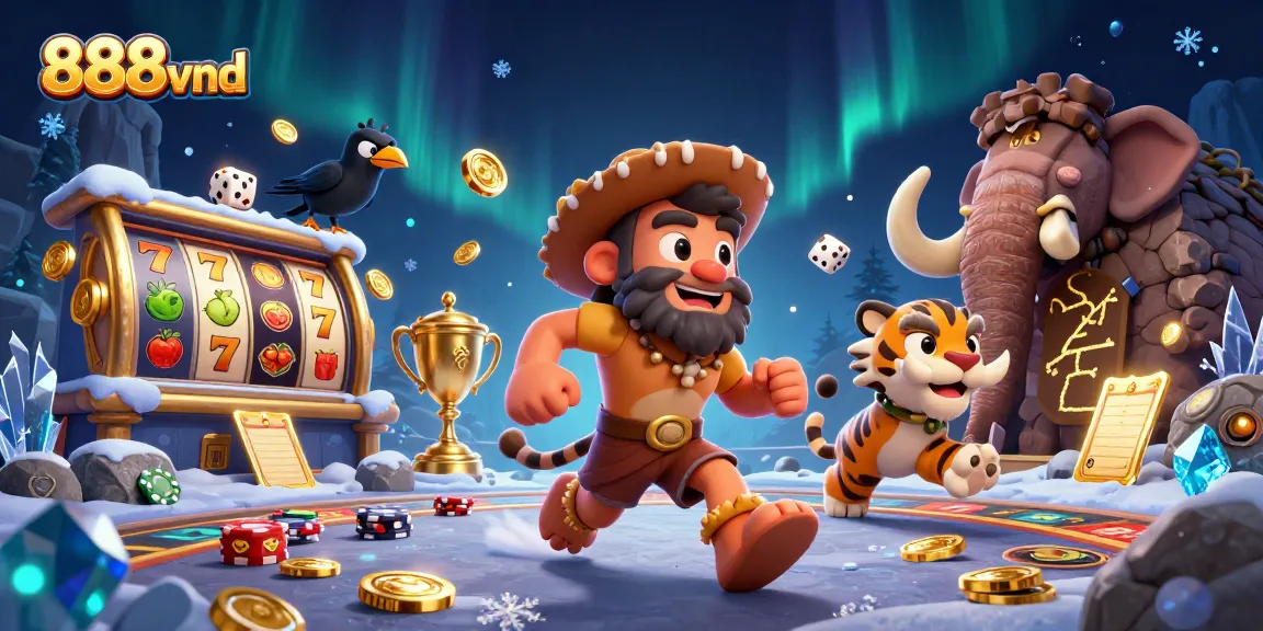 Win big with 888vnd in this thrilling 3D casino scene featuring classic gaming elements.
