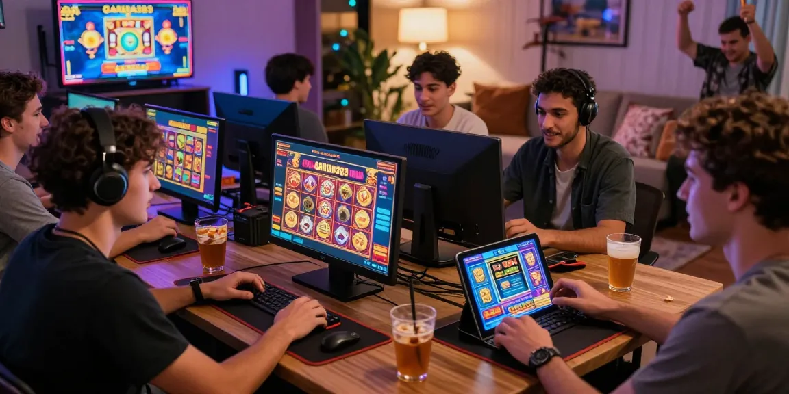 Players enjoying GARUDA303 online slots in a lively gaming atmosphere.