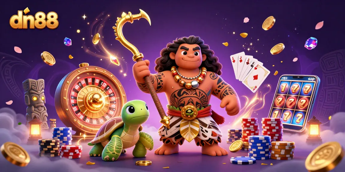Experience thrilling gameplay at dn88 with a vibrant illustration of casino excitement featuring iconic gambling elements.