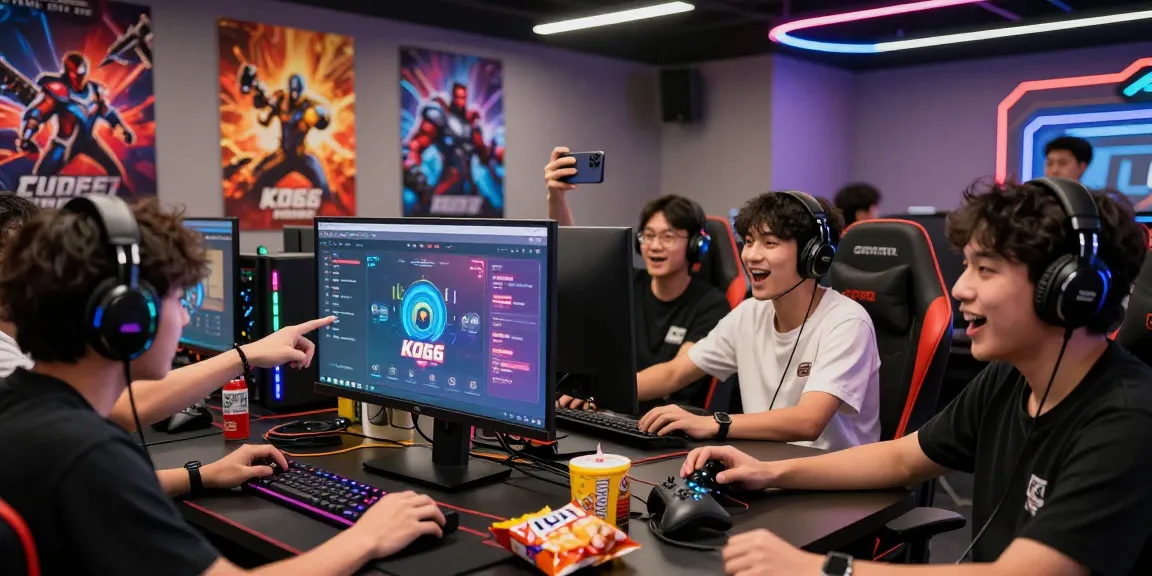 Exciting KO66 online gaming scene with players engaging around vibrant setup