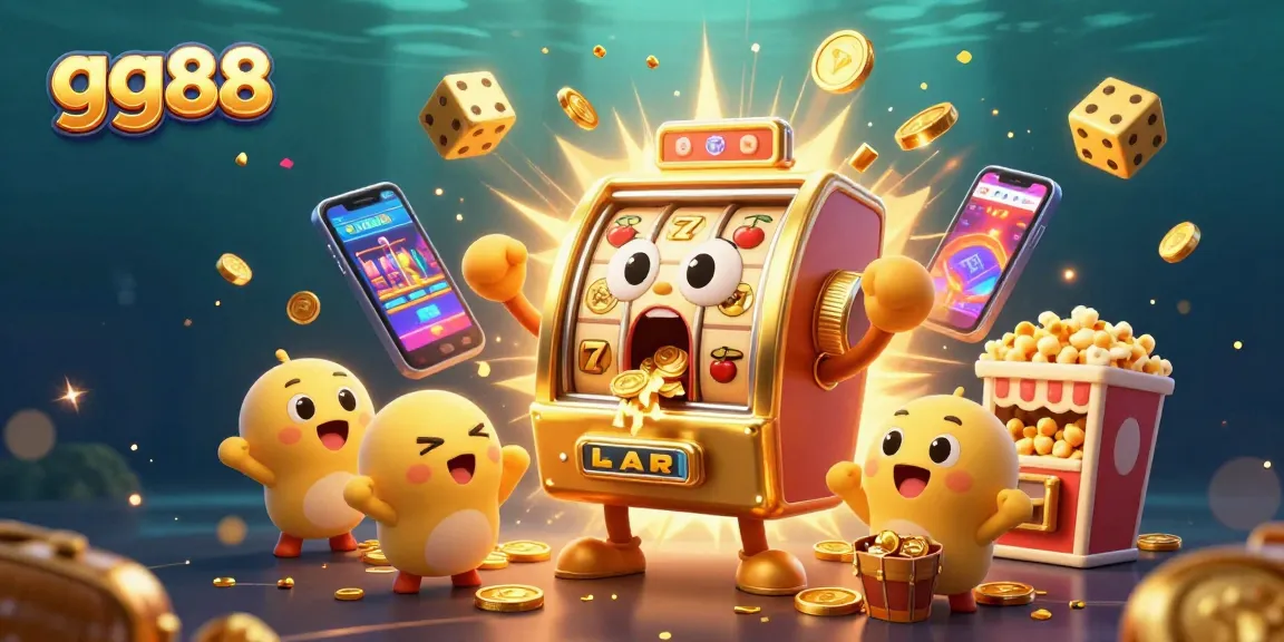 Experience the thrill of winning with GG88, featuring vibrant slot machines celebrating jackpots in a dynamic casino scene.