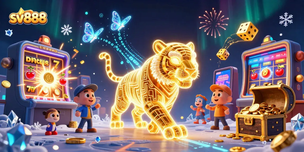 Win big with sv888's vibrant casino atmosphere and thrilling games in this engaging illustration.