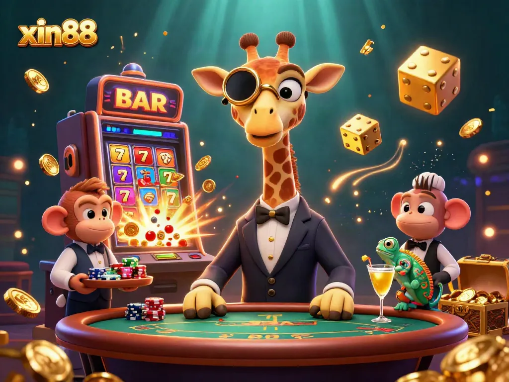 Visit xin88 and experience thrilling casino fun with vibrant characters in a dynamic gaming scene.