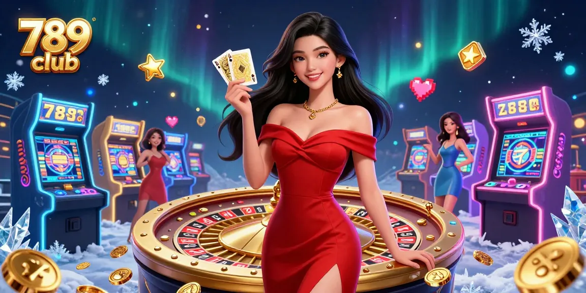 Engage with 789 club's colorful casino experience featuring a woman holding a golden playing card.