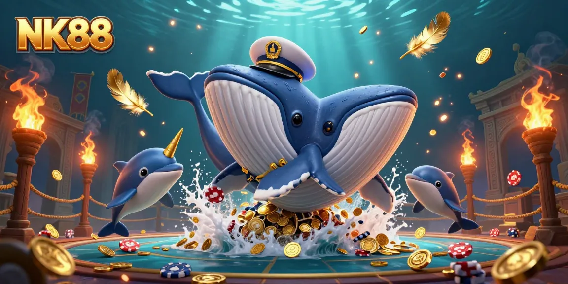 NK88 immerses players in a dynamic casino scene with vibrant characters and gambling elements.