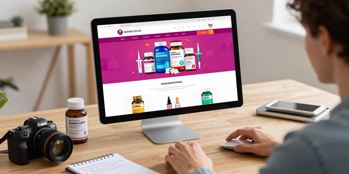 Astera Shop showcasing various lab-tested steroid products on a dynamic e-commerce platform.