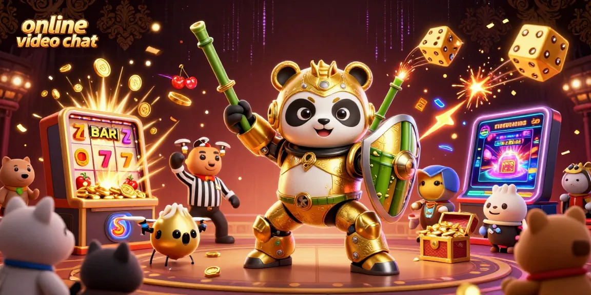 Engage in online video chat through this vibrant casino-themed digital scene showcasing thrilling gameplay.