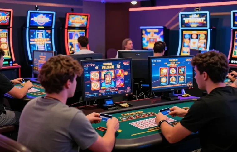 Credit card casinos experience at scoarch.org.uk showcasing engaging players and vibrant gaming aesthetics.