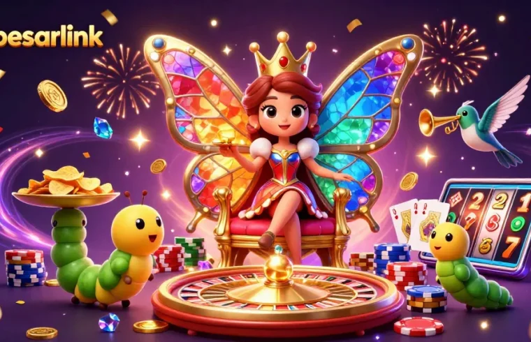 Experience winning moments at slotbesarlink with a vibrant 3D casino scene showcasing games and colorful elements.