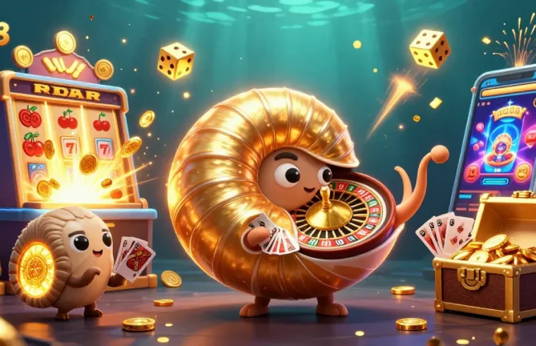 Engage in thrilling games with EX88's exciting 3D casino illustration featuring lively characters and casino elements.