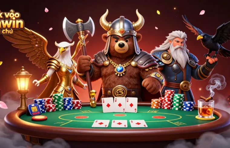Experience the thrill of gaming with Link vào Sunwin chính thức, showcasing vibrant 3D illustrations of poker action.