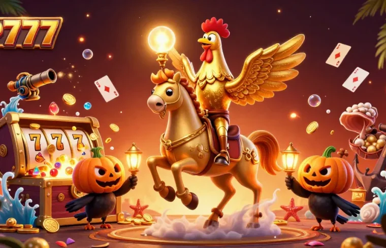 Experience thrilling winnings with the dynamic scene portraying 7P777 in a vibrant casino ambiance.