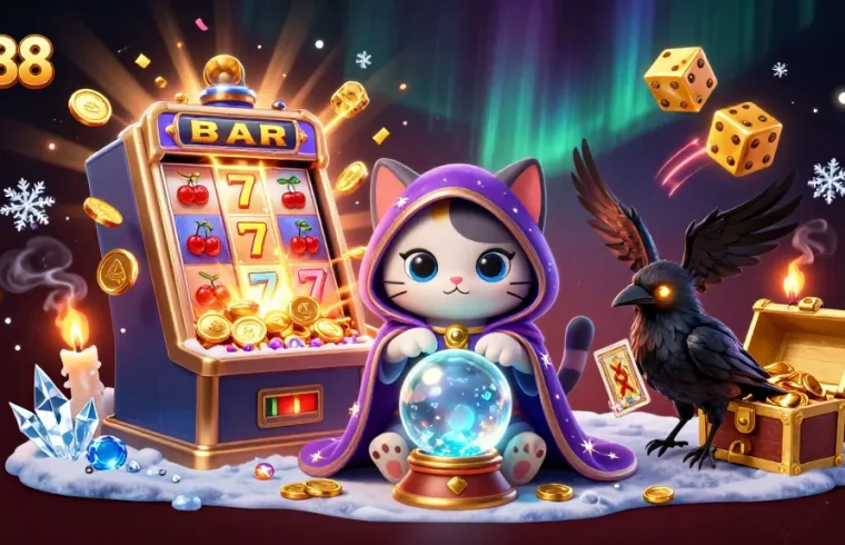 Experience exciting wins with Ku88 in this vibrant casino-themed illustration featuring rich graphics.