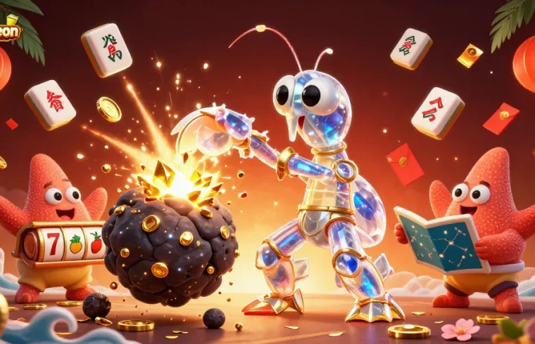 Engage with val-drugeon as a galactic samurai mantis shrimp unleashes gems and coins.