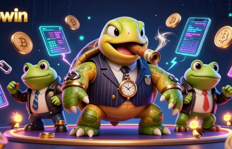 Engage with vipwin promoting fun strategies through quirky 3D characters and vibrant casino elements.