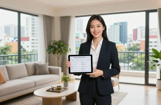 하노이 부동산 아파트의 매력을 보여주는 현대적인 거실 장면
