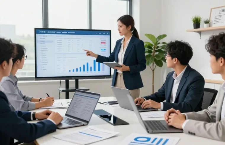 modernes Inkassobüro team collaborating on debt recovery strategies