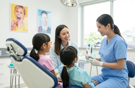 Families visit a welcoming dental clinic for a comfortable experience.