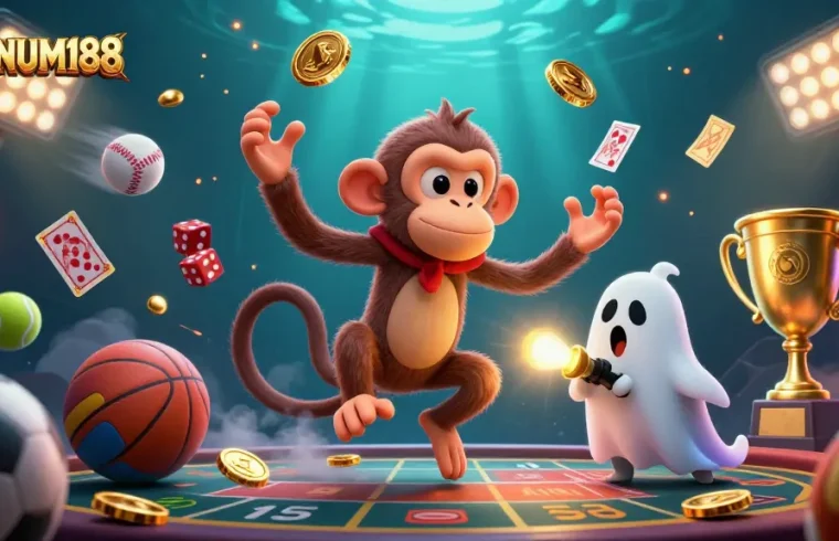 Experience the thrill of sports betting with MAGNUM188's dynamic casino scene and golden elements.
