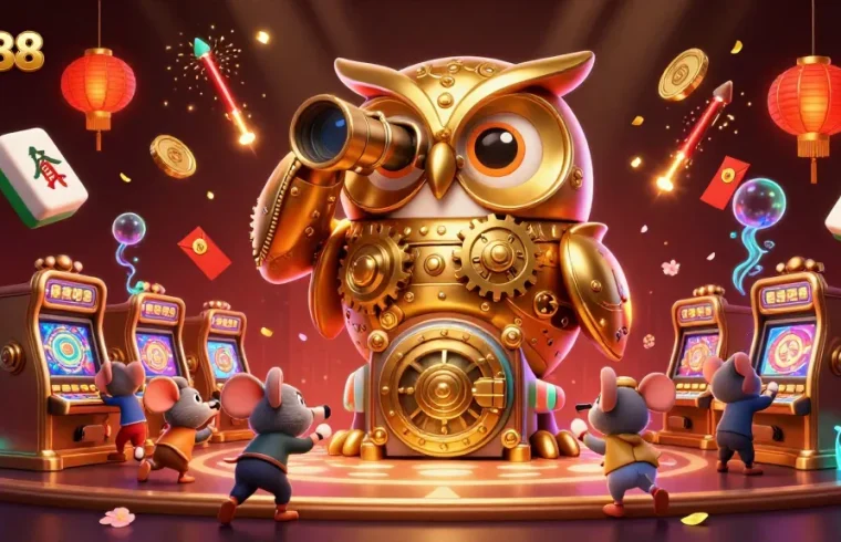 Engage in thrilling gameplay at hm88's vibrant casino with dynamic slot machines and colorful characters.