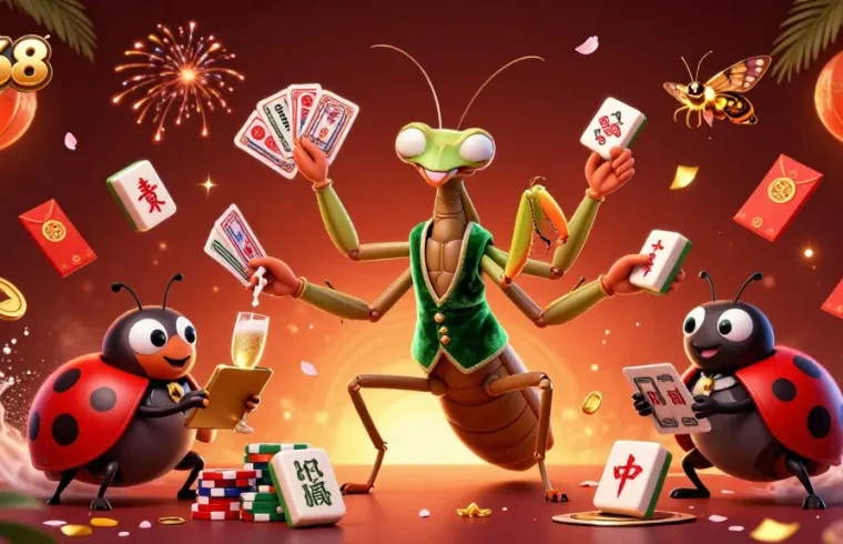 Engaging scene of F168 casino action with vibrant decorations and dynamic characters.