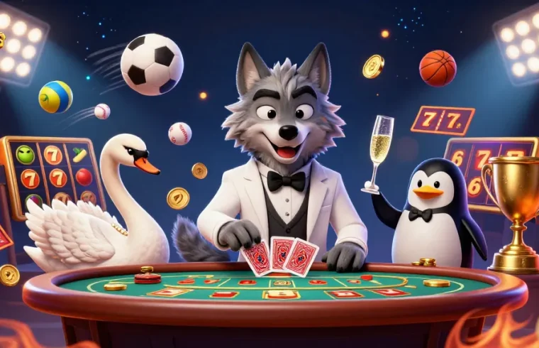 Experience thrilling gameplay at situstotoslottergacor with vibrant characters, slot reels, and casino elements.