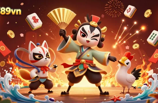 Engage with the thrilling action of cockfighting at alo789vn, featuring dynamic characters and vibrant casino elements.