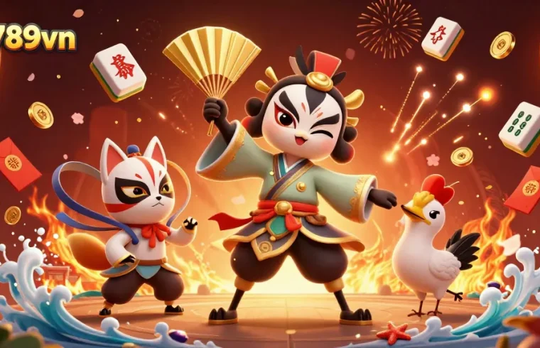 Engage with the thrilling action of cockfighting at alo789vn, featuring dynamic characters and vibrant casino elements.