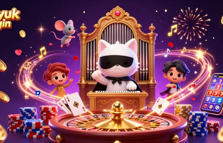 Engage with wdyuk login at this vibrant casino illustration featuring exciting game elements.