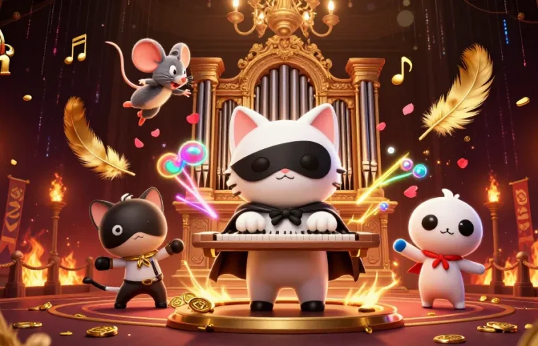 Experience the thrill of 11 win with a dynamic 3D illustration of a phantom cat at the casino.