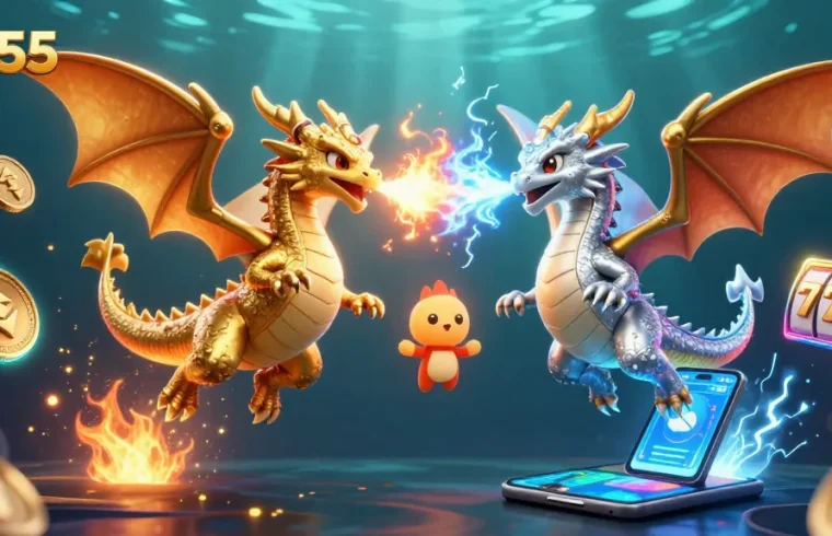 Engage with the thrilling world of bl555's casino adventures featuring dynamic dragon imagery and crypto elements.