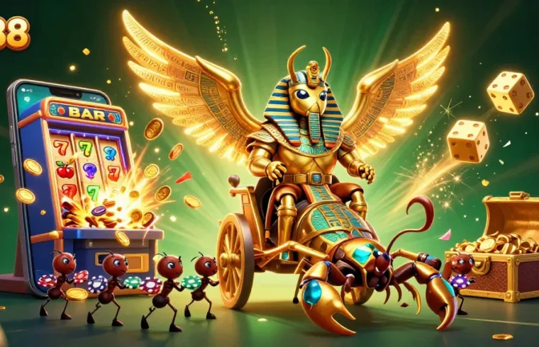 Experience winning strategies with qq88 in this vibrant casino-themed illustration.