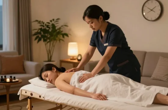Experience premium 김포출장안마 service in a cozy home setting.