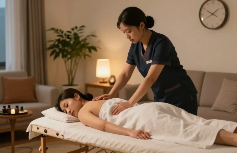Experience premium 김포출장안마 service in a cozy home setting.
