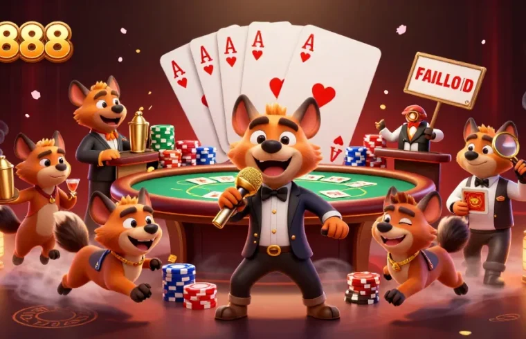 Watch the Pe888 hyenas perform at an energetic casino, embodying a lively gaming atmosphere.