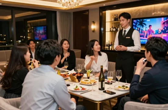 강남구구단에서 고급스러운 프라이빗 룸에서 즐거운 시간을 보내는 모습