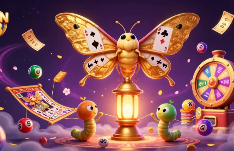 Experience the thrill of OPEN 88 with an enchanting 3D illustration showcasing vibrant lottery elements and gaming motifs.